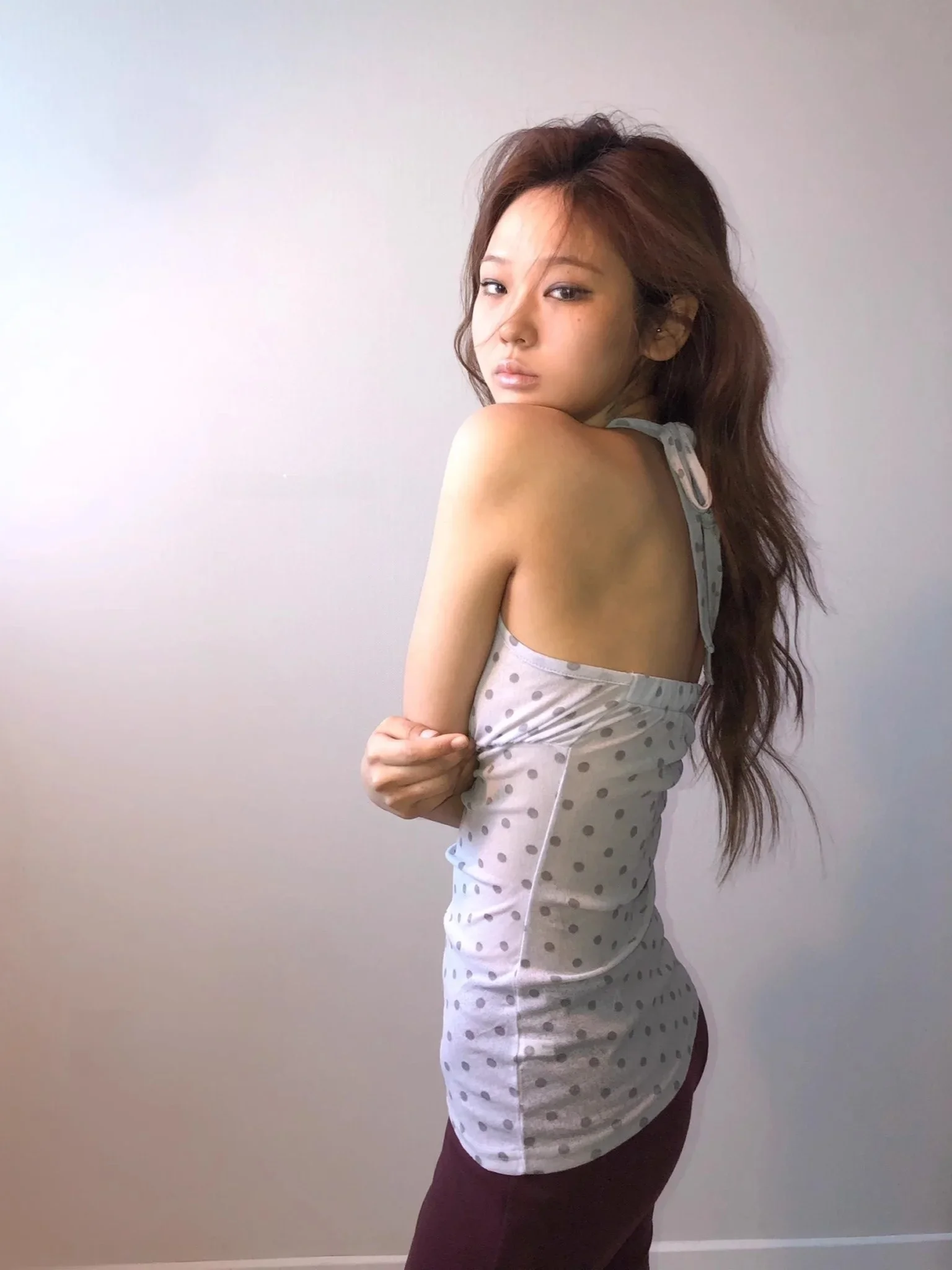 Vintage V-neck Backless Sexy Slim Camisole Women 2025 Summer New Streetwear Polka Dot Printing Lace Up Halter Tops