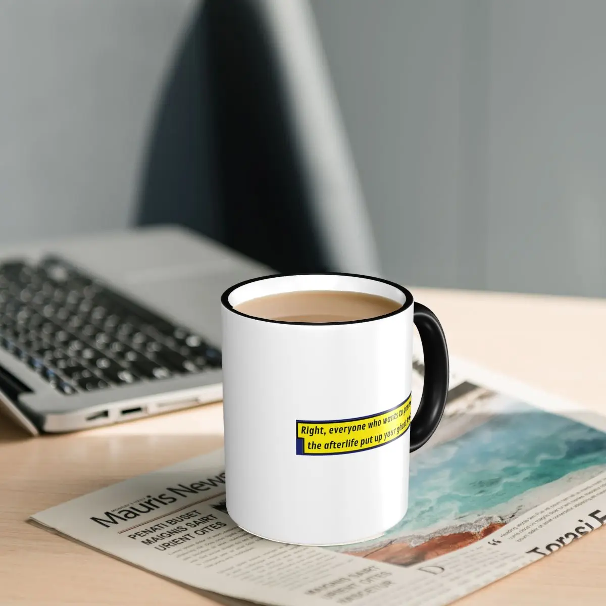 Put Up Your Ghost Hand (with Border) Mug Funny Ceramic Coffee Cups Tea Mugs Milk Cup Drinkware Gift for Woman Man