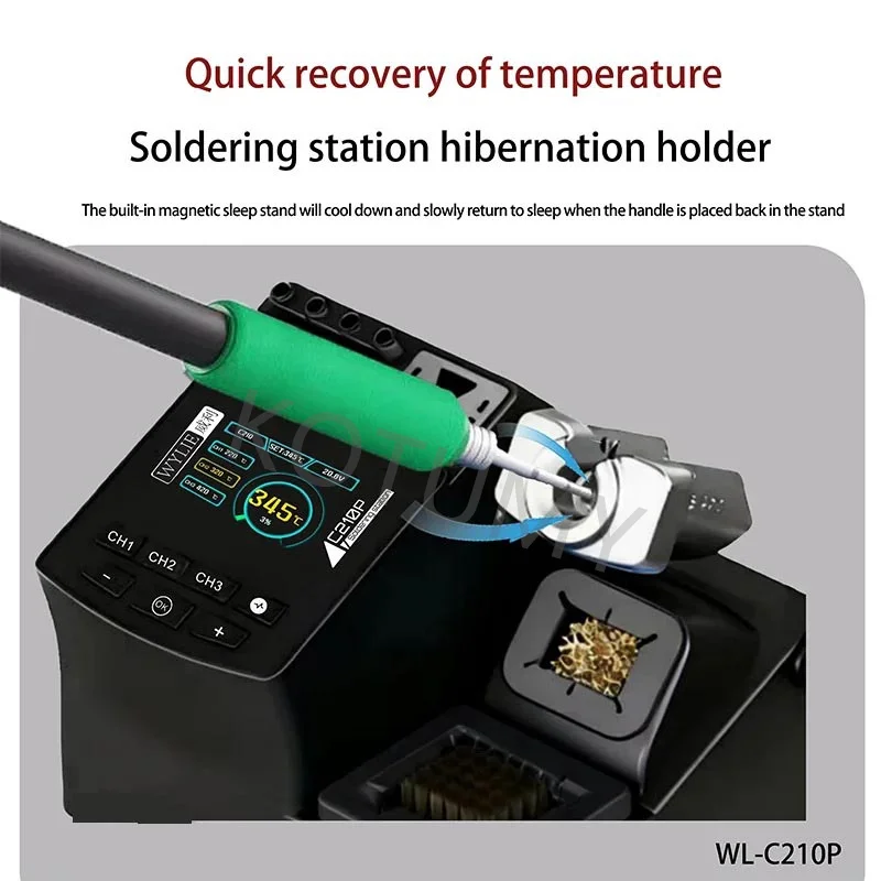 C210P Constant Temp Soldering Station Quick Heating Core For Factory Circuit Board SMD Continuous Component Soldering Processing