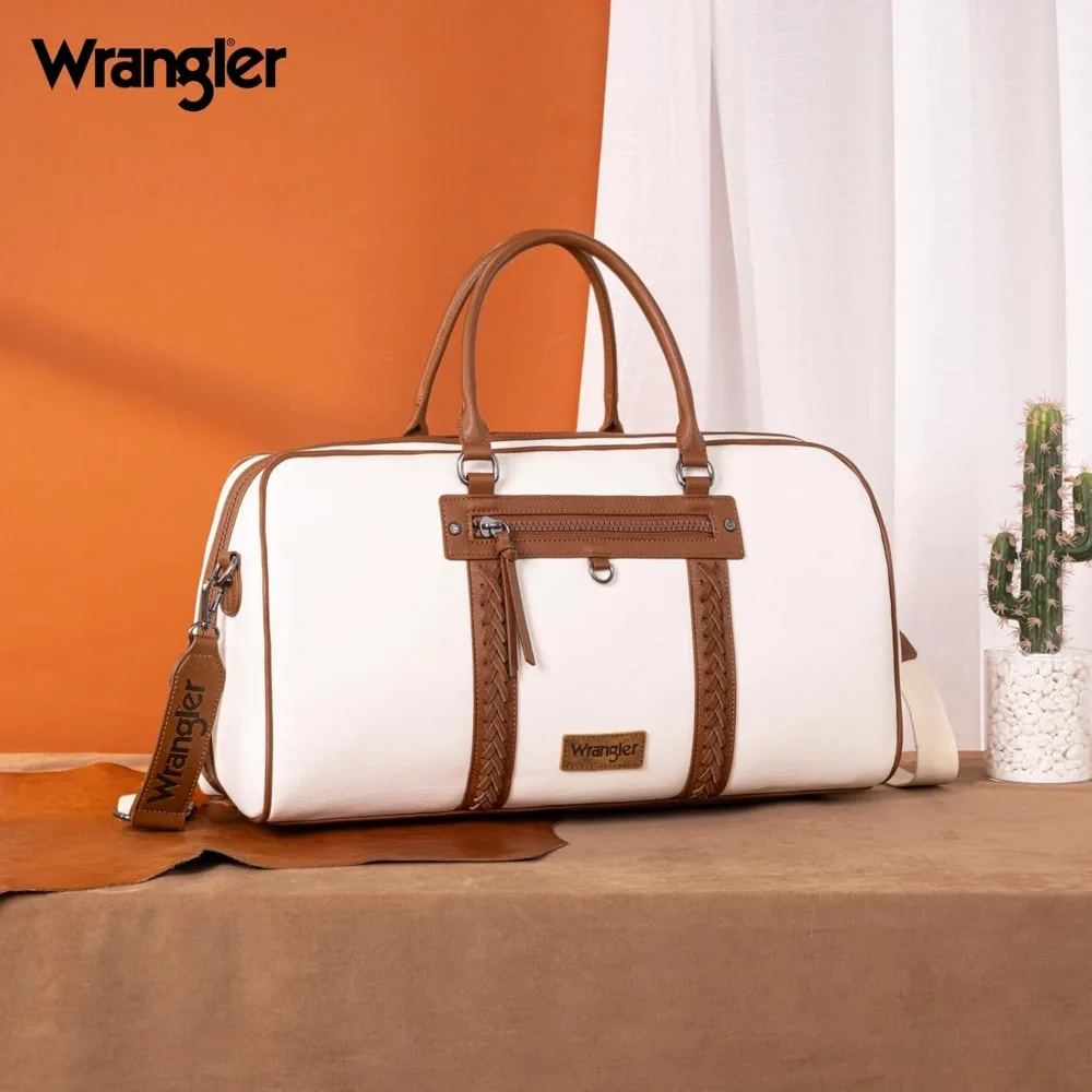 حقيبة كبيرة من القماش الخشن لعطلة نهاية الأسبوع للنساء - حقيبة حمل مصممة بين عشية وضحاها، حقيبة جلدية للرحلات، بيج #6