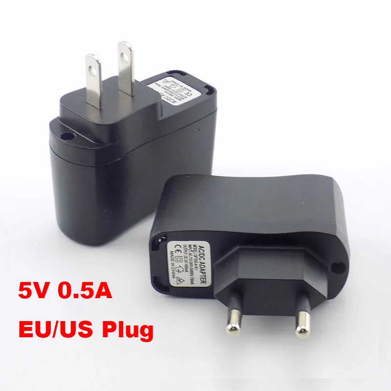 5V 0.5A 500mAh Micro USB Charger AC DC Power Supply Adapter Universal Travel USB Port for Phone Power Bank Charging E4