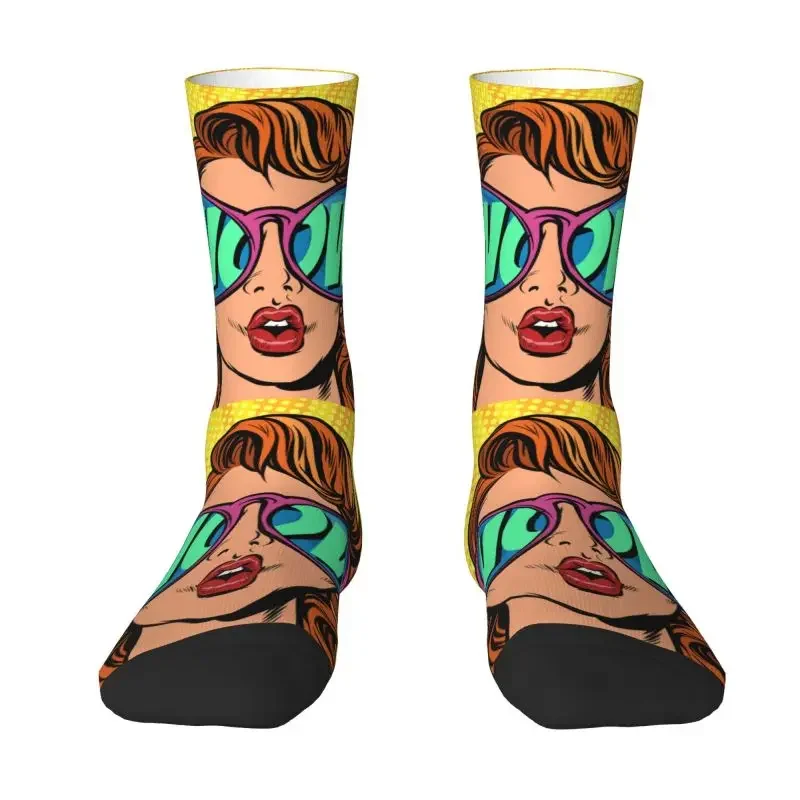 

Harajuku Sexy Blonde Woman Wow Pop Art Socks Men Women Warm 3D Print Fashion Lady Girl Football Sports Socks