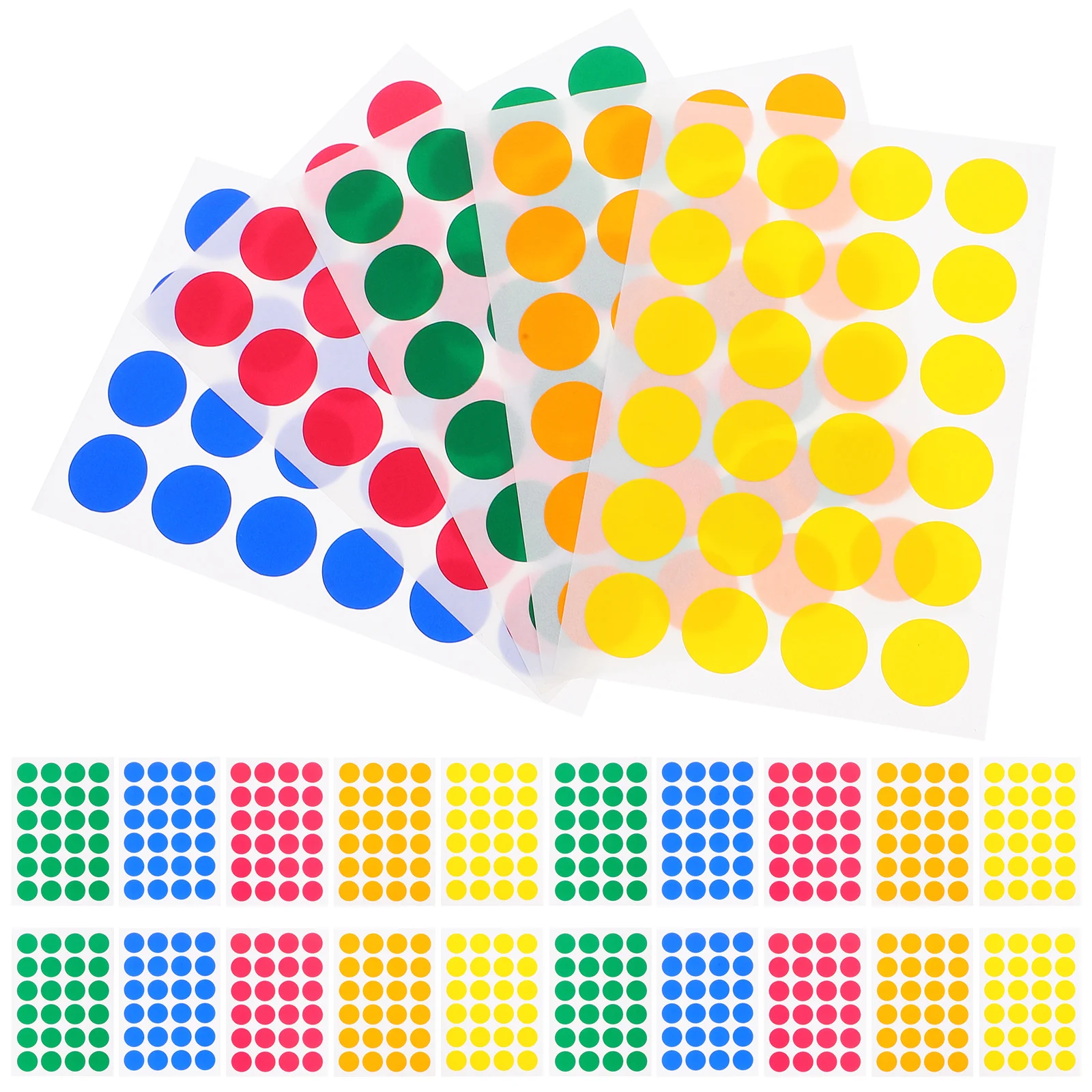 720 Stück lebendige, runde, farbige Aufkleber, selbstklebende Punktetiketten für Scrapbooking, Beschriftung, Farbcodierung, Papieretiketten