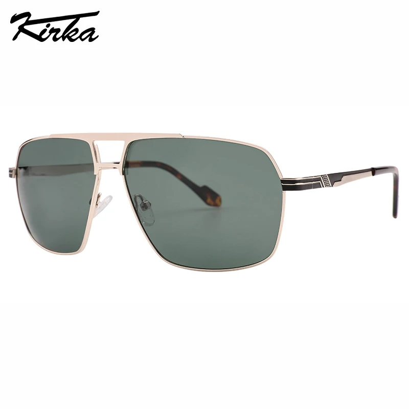 

Kirka Unisex Sunglasses Double Bridge Large Sized Metal Fashion Outdoor UV400 Sense of Tech Male Eyewear Vacation S4027