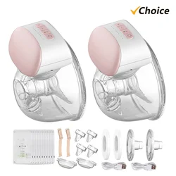 Bebebao BB-P1 2 Pack Wearable Electric Breast Pump Hands Free Portable Breast Cup 8oz/240ml BPA-free 3 Modes 10 Suction Levels