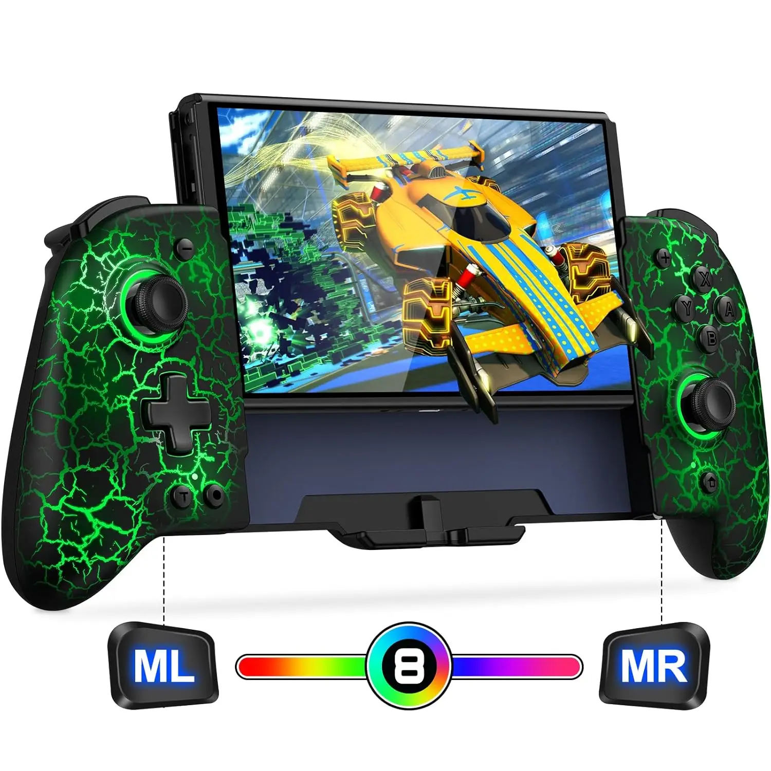 وحدة تحكم DinoFire Switch، للتبديل Joy Con، وحدة تحكم Joypad من قطعة واحدة لوضع Nintendo Switch OLED المحمول