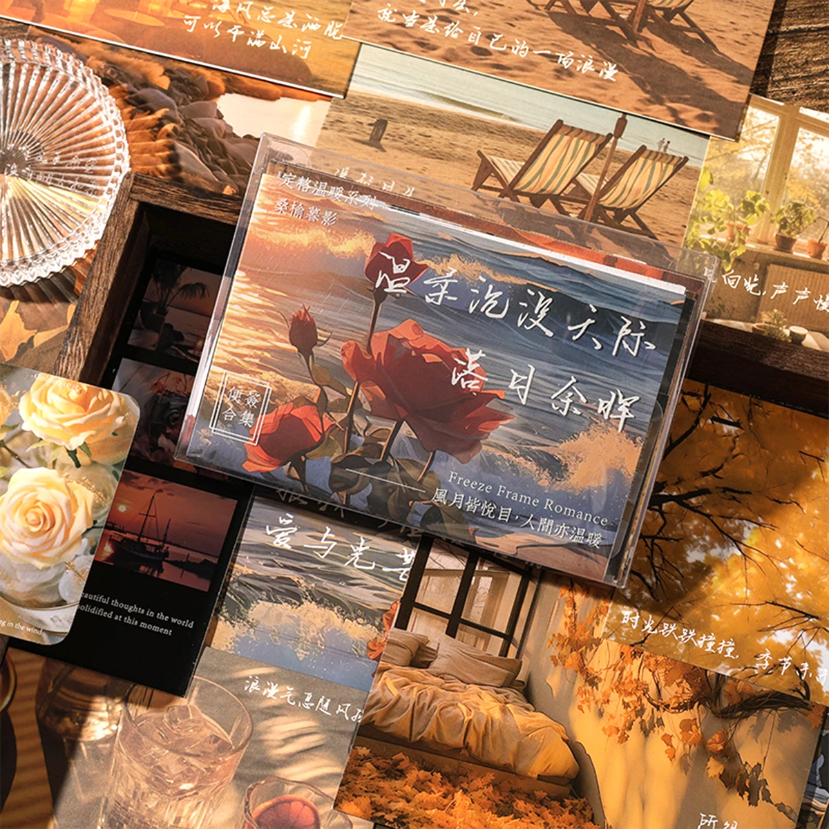 26枚入り/箱 暖かい風景のグリーティングカード、封筒と便箋セット、感謝や祝福のメッセージを書くのに適しています