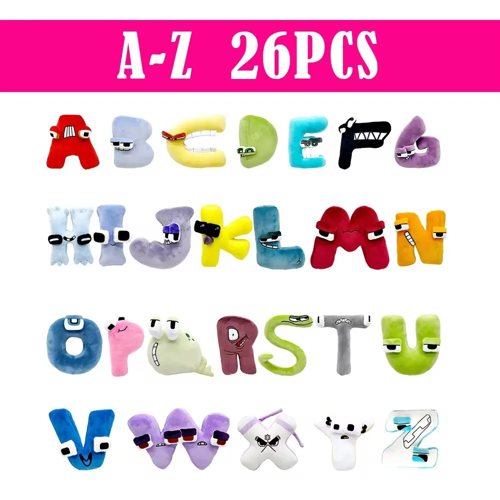

26pcs Alphabet Lore Plush Toys English Letter Stuffed Animal Plushie Doll Toys Gift for Kids Children Educational Alphabet Lore