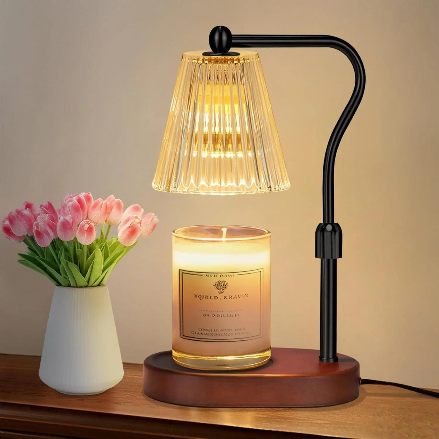 

Candle Warmer Lamp with Dimmer, Timer, Adjustable Height for Scented Wax Jar Candles, Gifts for Women Mom New Home Decor