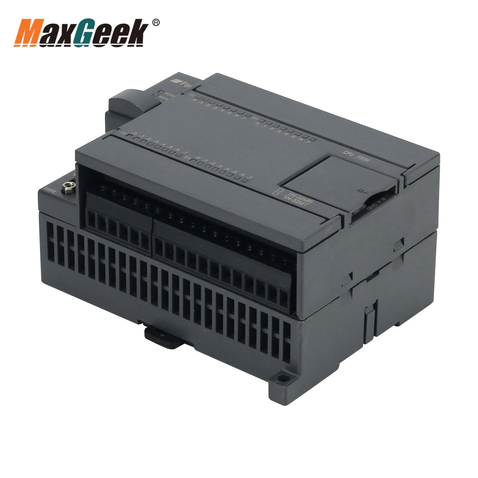 Maxgeek PLC Industrial Control Board DC24V FX1N 32MR 24MR DC24V 6W 16 Input 16 Output Baud Rate 9600 Support HMI