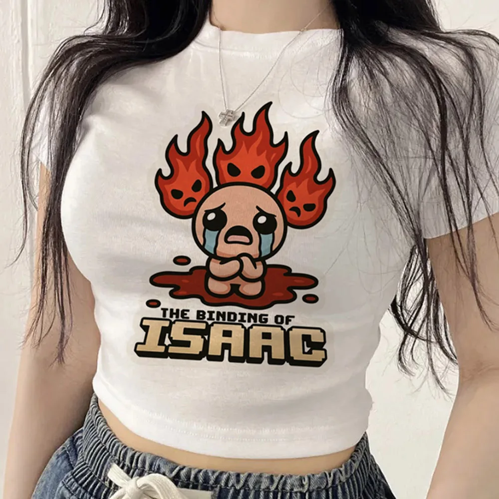 the Binding of Isaac cropped top shoujo gyaru funny streetwear japanese dollette t-shirt goth streetwear vintage