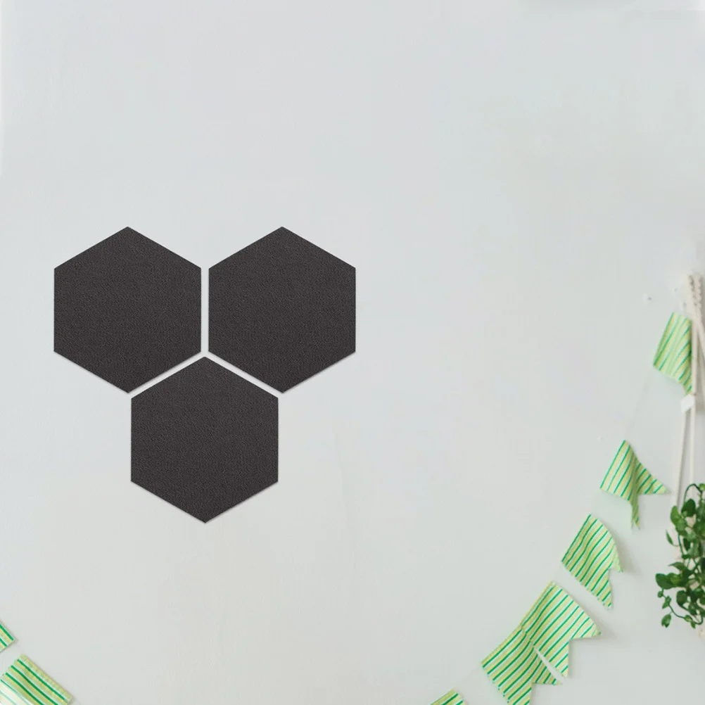 

12Pcs Hexagon Felt Wallboard Self Adhesive Bulletin Board Memo Notice Pin Board Soundproof Felt Tiles for Home Office Decoration