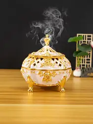 European-style sunflower rose incense burner, high-end home indoor aromatherapy furnace, creative soothing retro office ornament