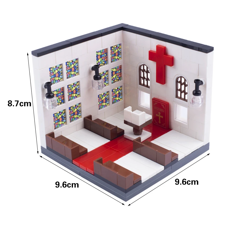 MOC City Wedding Church Hospital Figures Scene Building Blocks Office Painting Bedroom Bathroom Accessory Bricks Kids Toys Gifts