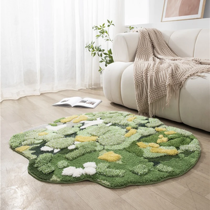 Plush Carpet, High-end Home Decoration, Floor Mat, Creative and Unique Forest Style Art Carpet, Living Room, Bedroom Bedside Mat