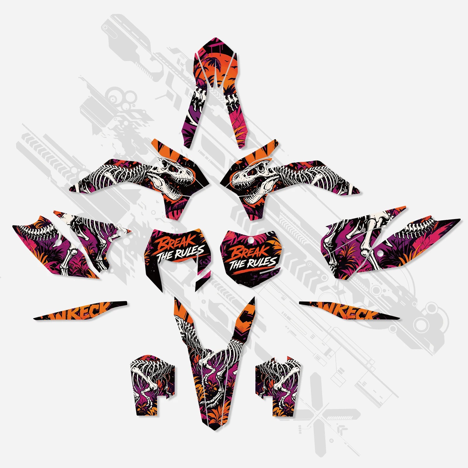 2014 2015 2016 Für KTM EXC 300 EXC 250 EXC 250F EXC-F 350 XCW 300 XCF-W 450 500 Motorrad-Grafik-Hintergrund-Aufkleber – Detail 5
