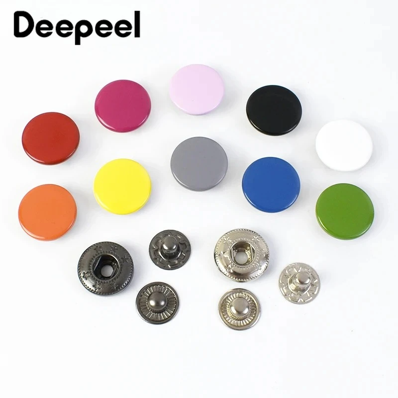 

50Sets 12-17mm Colorful Brass Snap Buttons for Clothing Button Bag Leather Craft Decorative Fastener Buckle Sewing Accessories