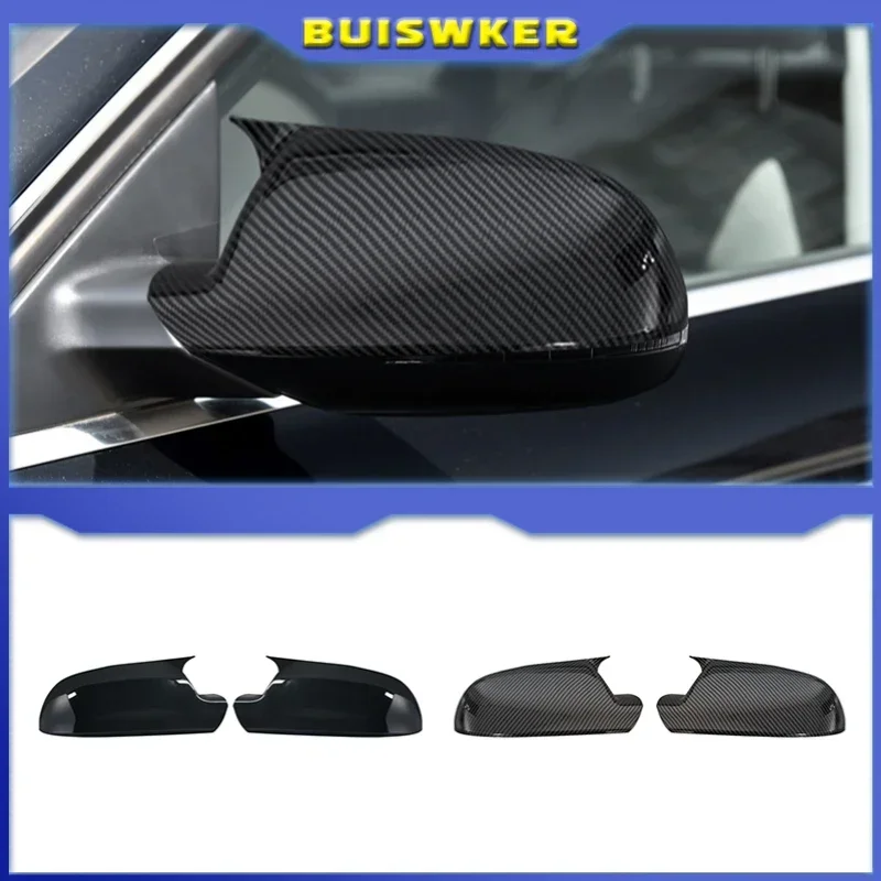 

For Audi A4 B8.5 S4 A3 8P A5 S5 2010-2016 Left Right Carbon fiber glossy black Rearview Wing Mirror Cover Cap