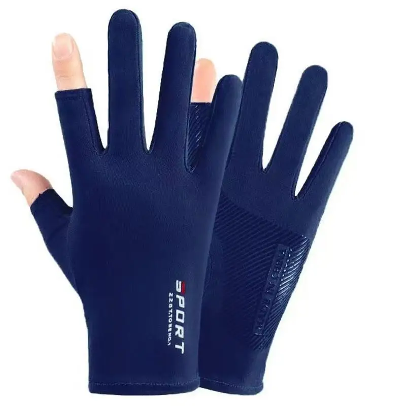1 Pair Touch Screen Fishing Gloves – Thin Anti-UV Breathable Outdoor Sport Gloves for Motorcycle Cycling, Ice Slip Grip