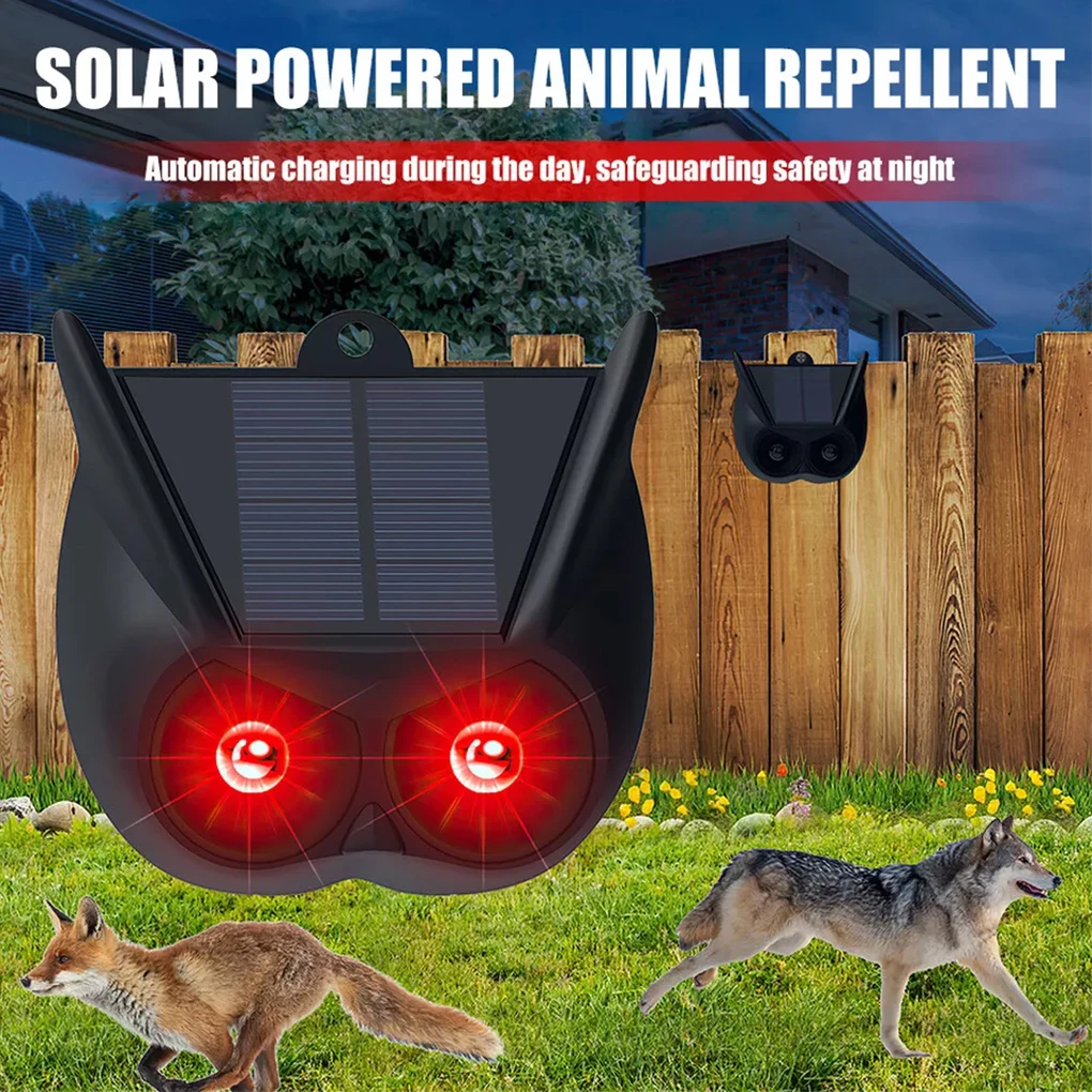 

Outdoor Solar Power Animal Repellent Deterrent Dog/Cat/Bird/Motion Repeller Foxes Garden Red Flashing Lights Repeller Repellent