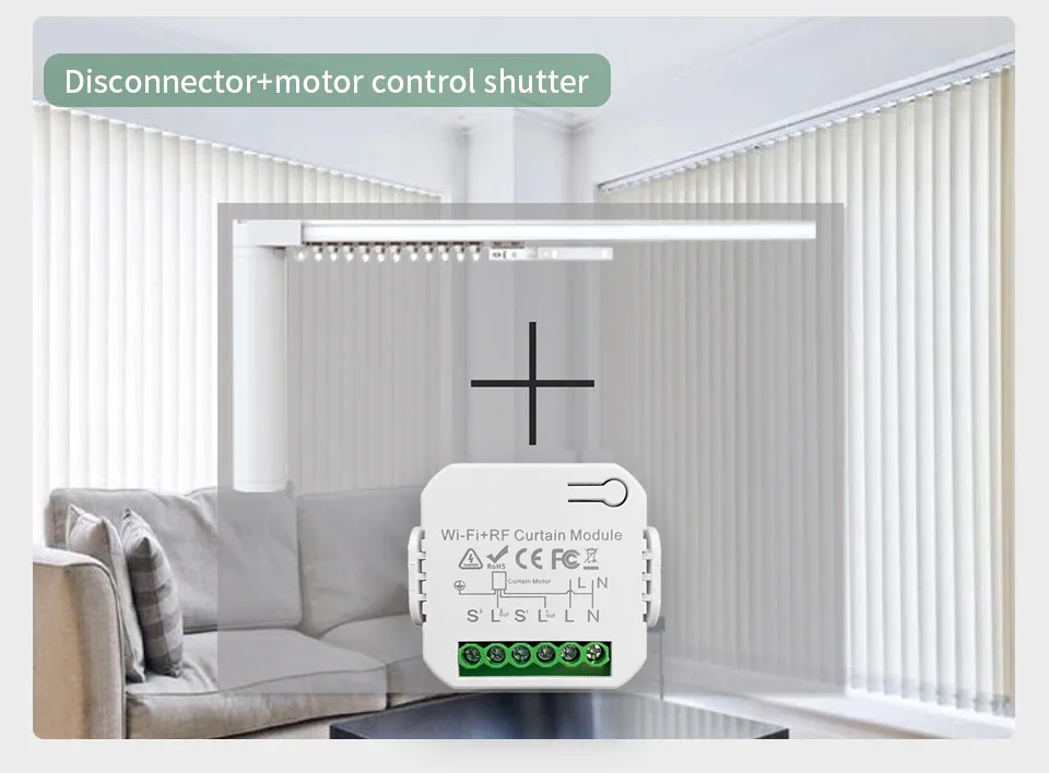 Tuya-WiFi Smart Curtain Module RF433 Switch Controllers for Roller Blinds Shutter Motor Smart Life App Support Google Home Alexa