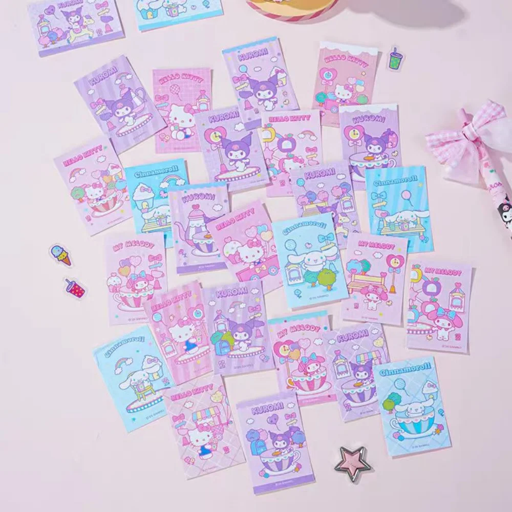 Genuíno sanrio olá kitty kuromi feijão adesivo livro kawaii melodia cinnamoroll dos desenhos animados decoração adesivos livros presentes para meninas