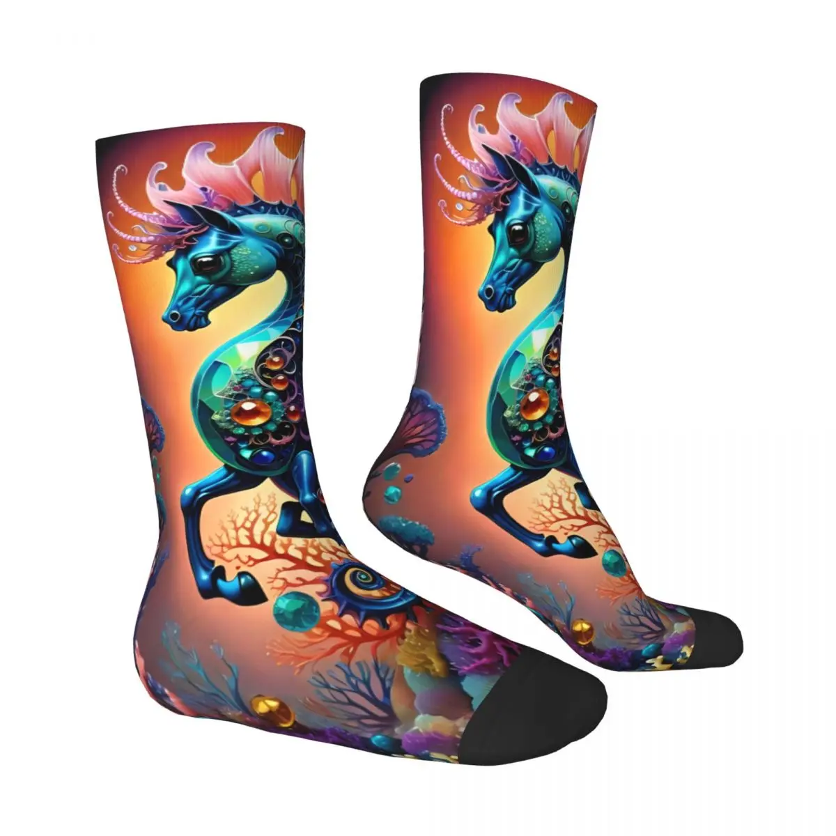 Seepferdchen Socke gedruckt Mann Polyester