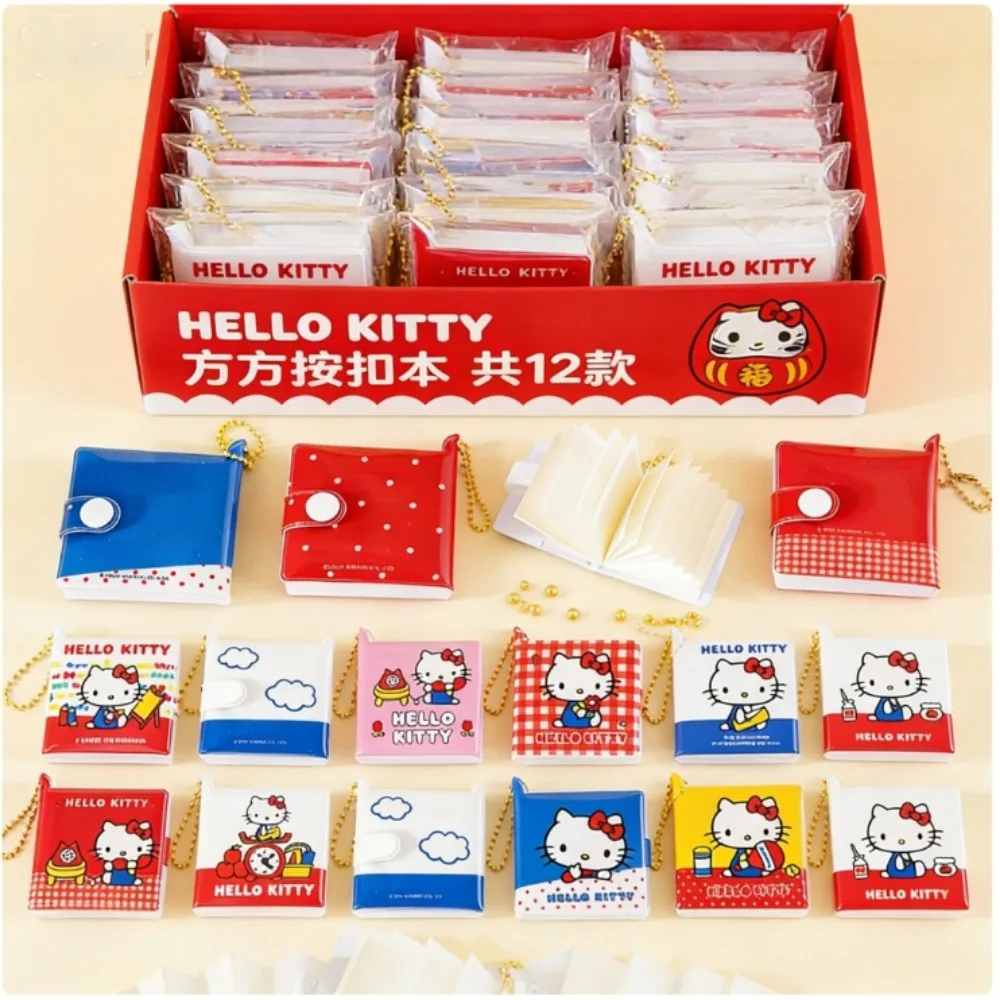 

Мини-блокнот Sanrio Hello Kitty с кнопкой, портативный блокнот-скрапбук с мультяшным дизайном, школьные канцелярские принадлежности, подарок на день рождения для девочек, игрушки