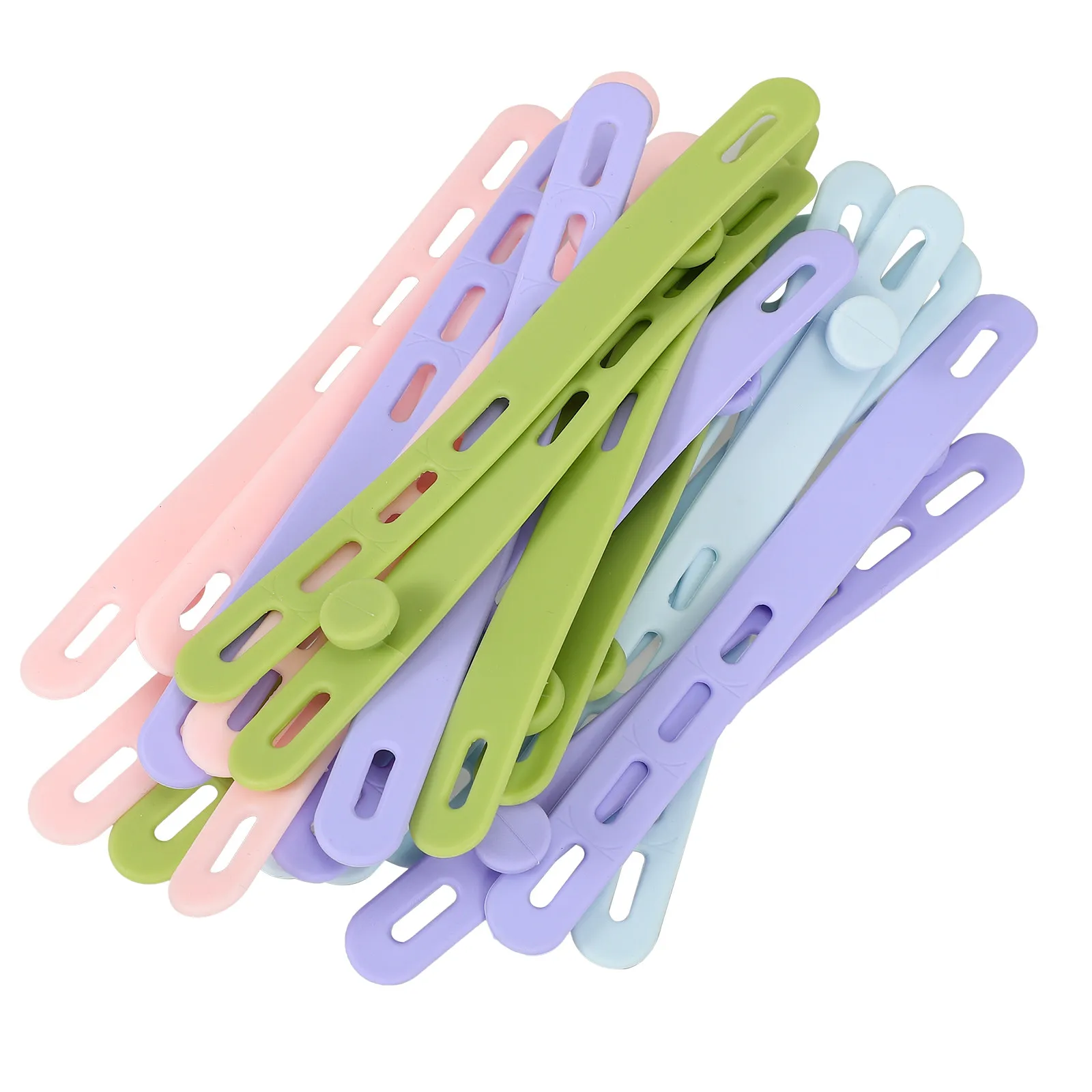 20Pcs Silicone Cable Ties Reusable Flexible Cord Organizer for Desk Home Office Travel Data Earphone USB Wire Management Cord