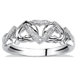 Huitan Graceful Love Heart Finger Ring Female Fashion Engagement Accessories with Bright Zirconia Silver Color Promise Jewelry