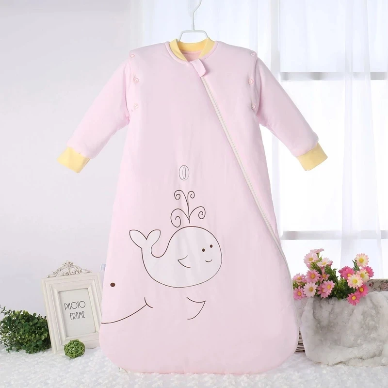 Newborn Anti-Kick Quilt One-piece Sleeping Bag Cartoon Pattern Children's Warm Sleeping Bag U-shaped Baby Cotton Sleeping Bag