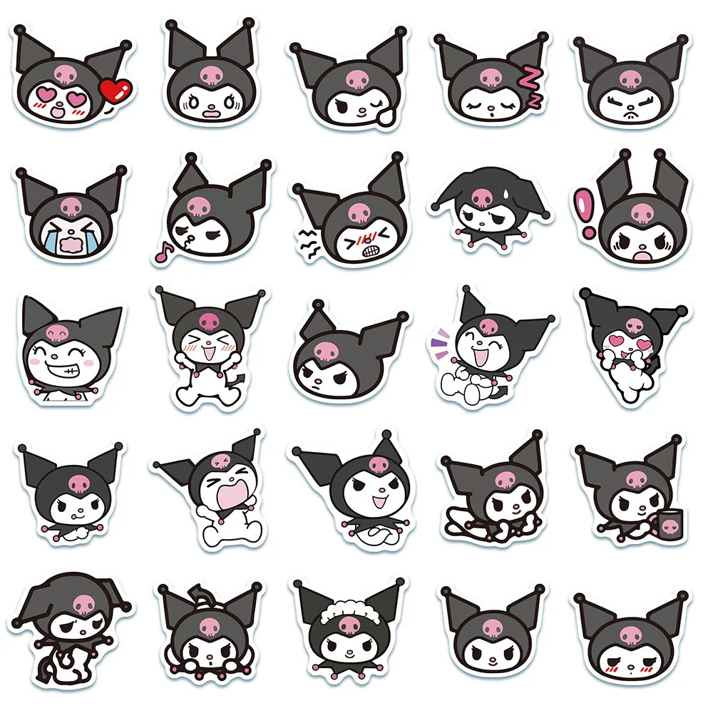 Sanrio My Melody-pegatinas de Anime Kuromi para niños, calcomanía de dibujos animados para juguetes, teléfono, Maleta, portátil, 10/30/50 piezas