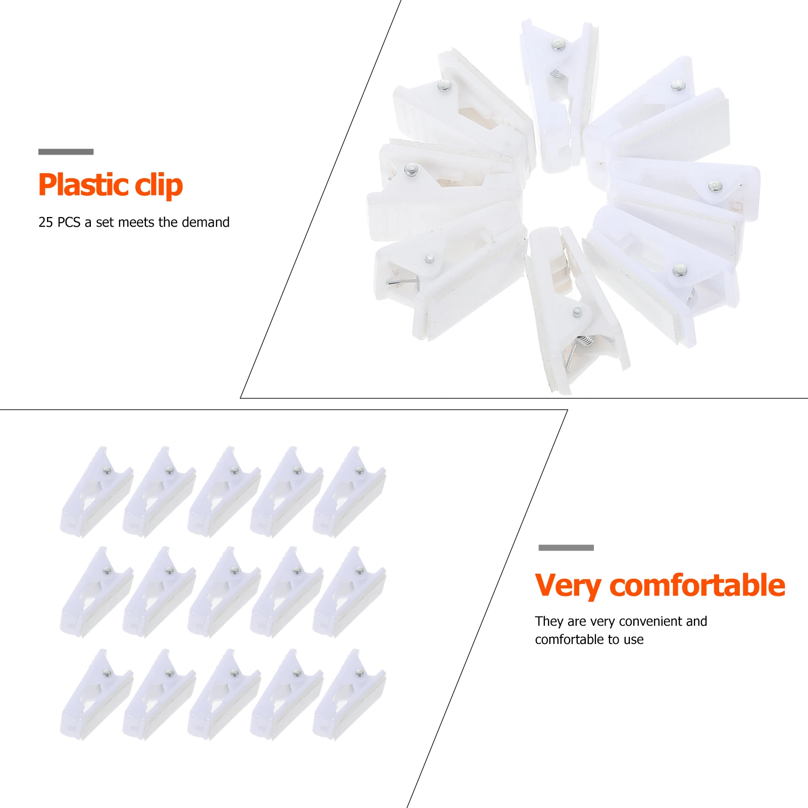 

25pcs Plastic Badge Clips Card Fixing Tools Double Sided Adhesive Strong Mini Clamps Practical Accessories