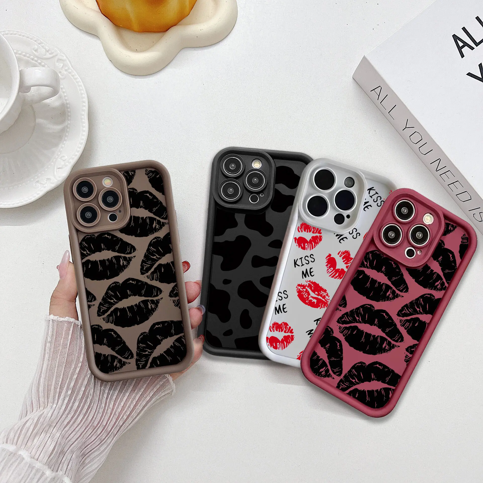 Sexy Girl Lips Kiss Print Case For OPPO Reno 11 12 11f 12f 10 Pro A3X A58 A78 A17 A16 Cover Silicone Capa Soft Camera Protecti