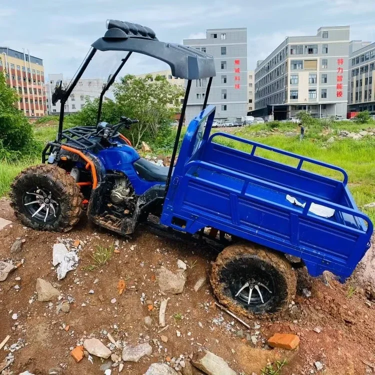 4WD Farmer's Bike with Bucket Big Bull Beach Bike All Terrain Mountain Bike Axle 350 Farm Vehicle 4 Wheel Motorcycle