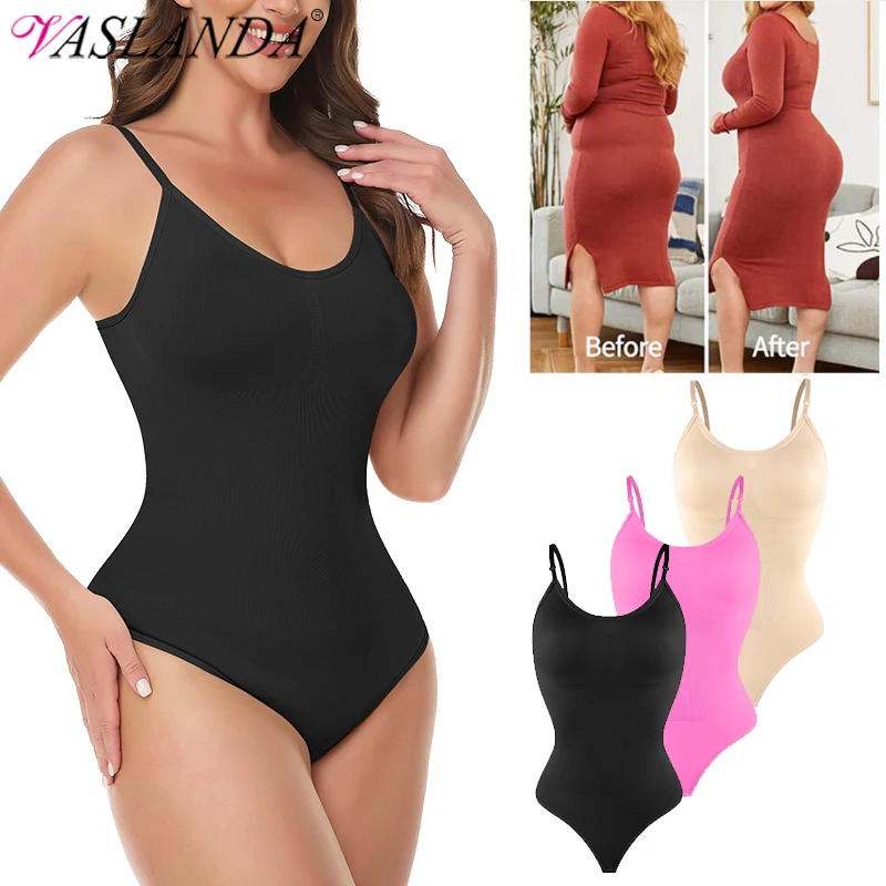 

Shapewear Bodysuit Thong Women Full Body Shaper Tummy Control Slimming Waist Trainer Underwear Sexy Fajas Black Pink