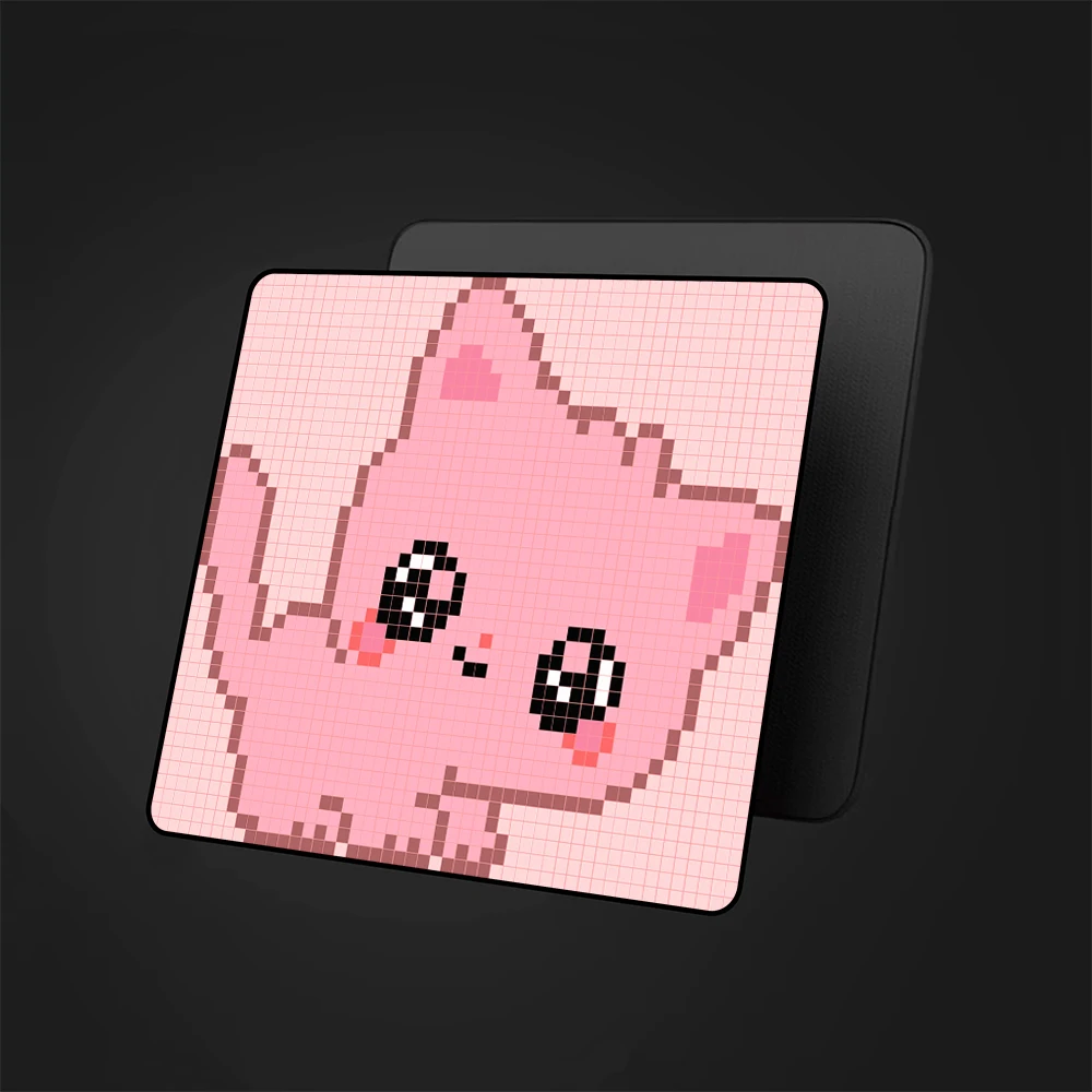 Pink Cute Pixel Cat Premium Mouse Pad 45x40CM Kawaii Balance Mousepad Gamer Professional E-Sports Gaming Mouse Mat Keyboard Pads image 2