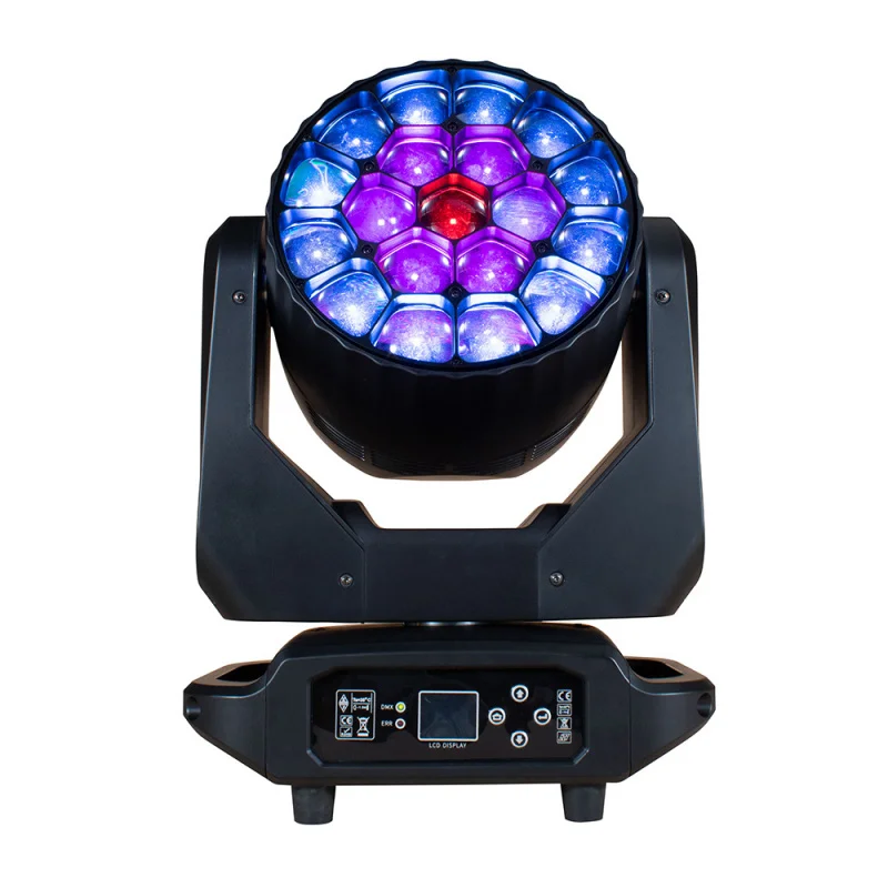 

19 шт. 20W/40W Big Bee Eye Moving Head Light DMX, прожектор с изменяемым цветом, световая панель Qingba для вечеринок и сценического освещения
