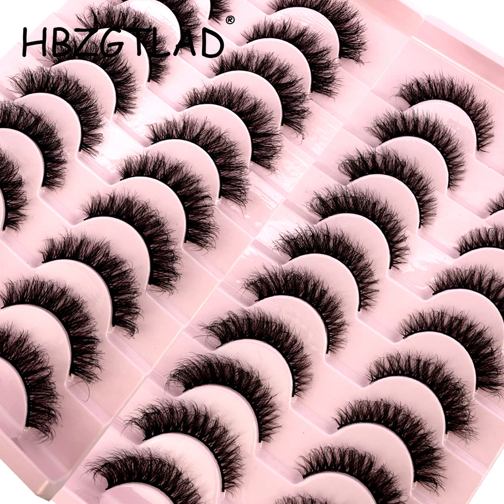 New 10 Pairs Fake Eyelashes Natural Cils Thick False Eyelashes Cross Eye Lashes Makeup Tools Reusable Eyelash Curler maquillaje