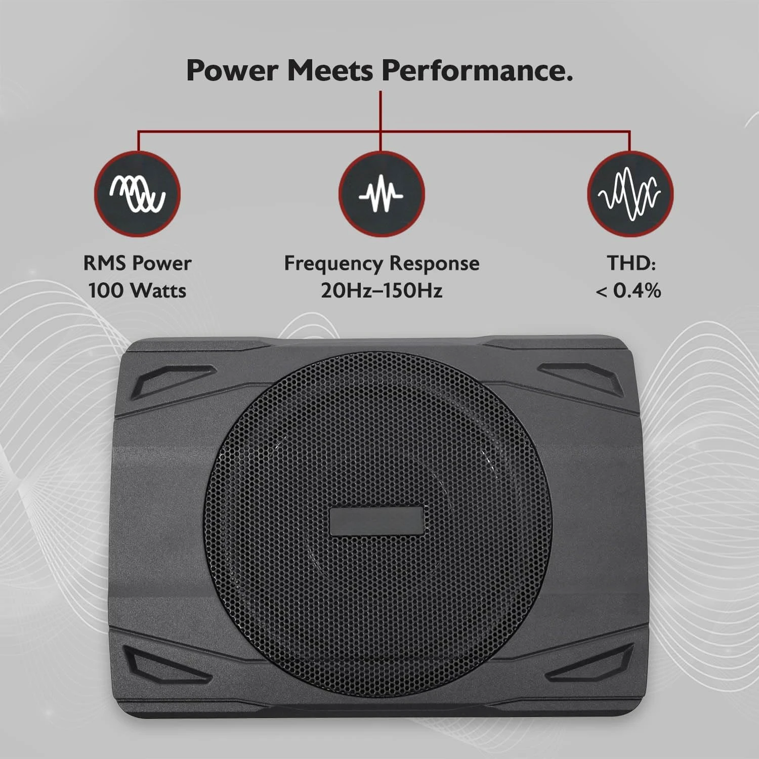 

SS8P 400W 8" Slim Under-Seat Active Subwoofer, Amplified Car/Truck Audio, Deep Bass, Compact Design, Easy Installation