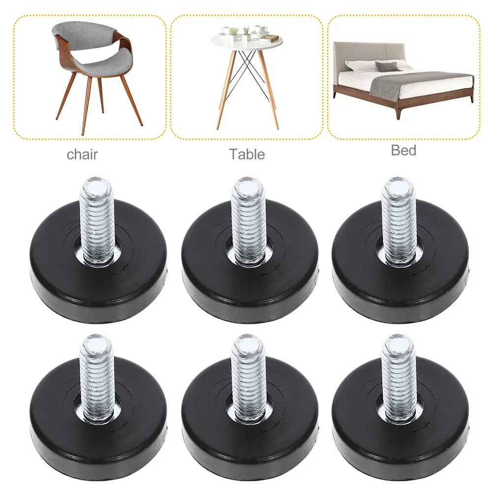 

8pcs Adjustable Furniture Legs Levelers for Cabinets Desk Chairs Sofas Beds Carbon Steel Extender Feet 1/4 Inch Thread Table