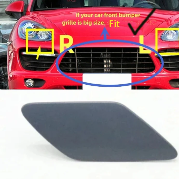 

Left Right Headlight Washer Jet Nozzle Cover Capfor 2011-2014 Porsche Cayenne 958 92A Base/S/ S Hybrid