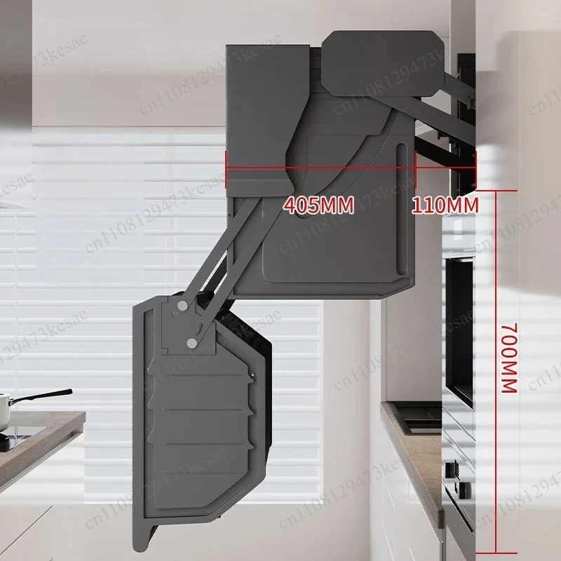 Pull Out Lift Basket for Overhead Kitchen Cabinets Snack Storage Organizer Space Saving Wall Cabinet Furniture