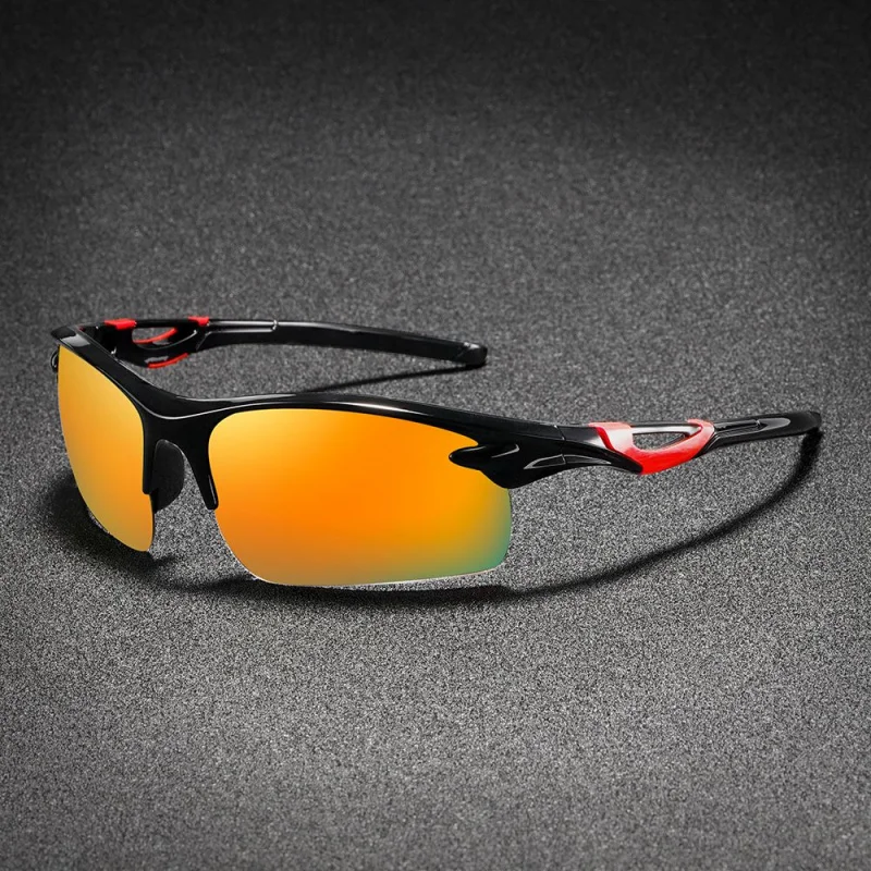 قطعة واحدة، نظارات شمسية عصرية لركوب الدراجات، عدسات ملونة اختيارية، نظارات نصف إطار، تحديد الوجه #3
