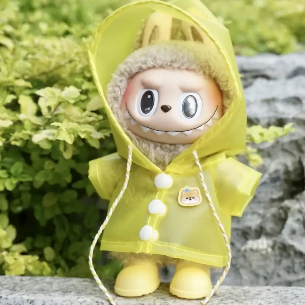 For 15/17cm Labubu Raincoat V1/v2/v3 Clothes Outfit 10cm Cotton Doll Clothes Animal Poncho Raincoat Hooded Cape Doll Accessories - Image 3