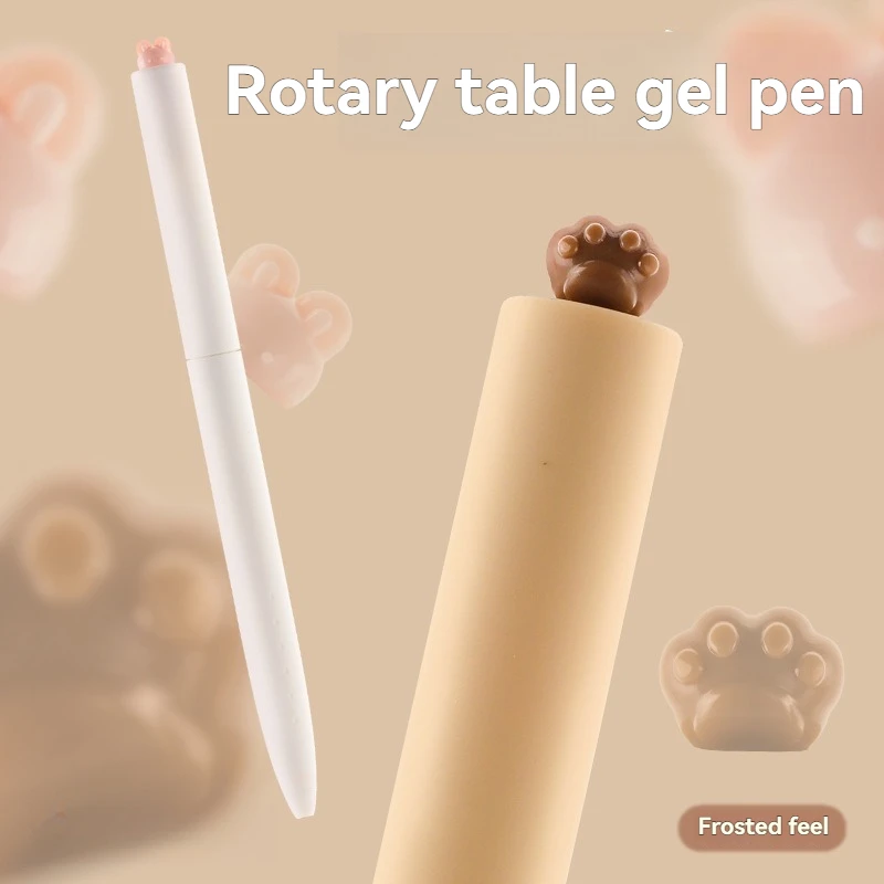 2PC gel pen Cat Claw Rotating Music Neutral Pen Coffee Milk Candy Compared to Amusement Park Style Writing Rotating Neutral Pen