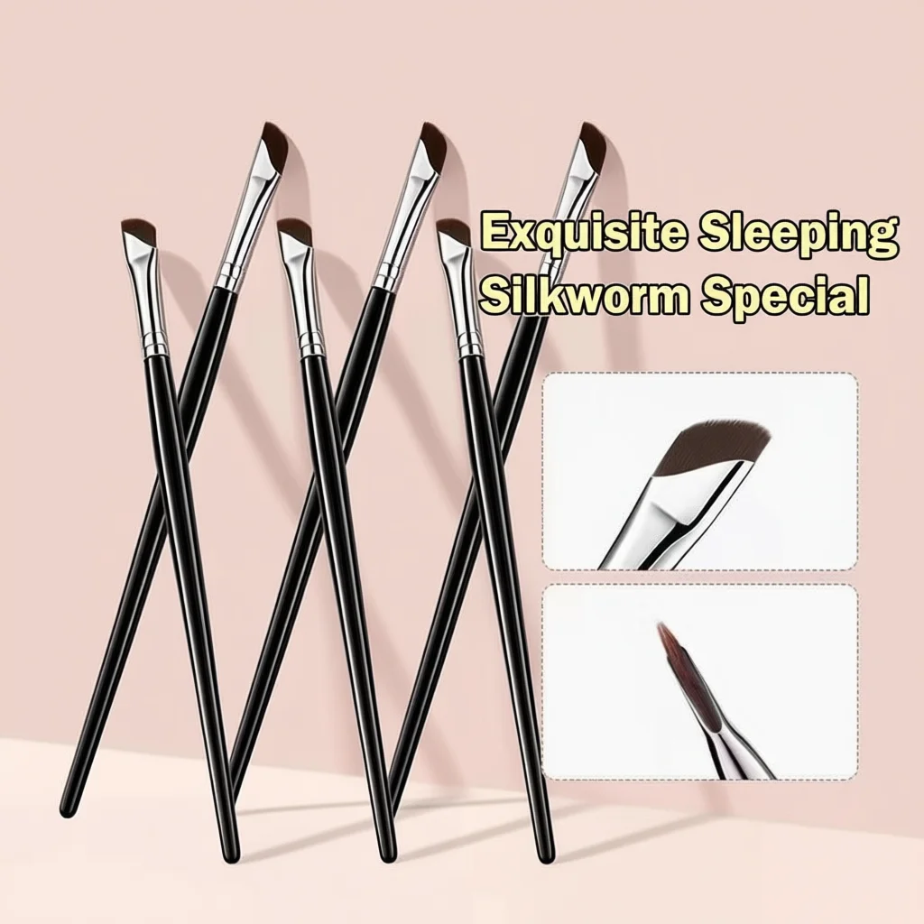Lâmina delineador escova ultra fino ângulo fino plana sobrancelha escova plana foice delineador escovas detalhe preciso escova ferramentas de maquiagem