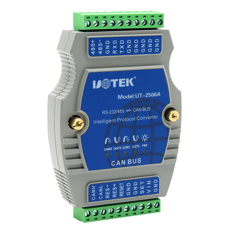 RS232 RS485 to CAN BUS Converter CAN 2.0 Protocol Adapter With 15KV ESD Protection UT-2506A