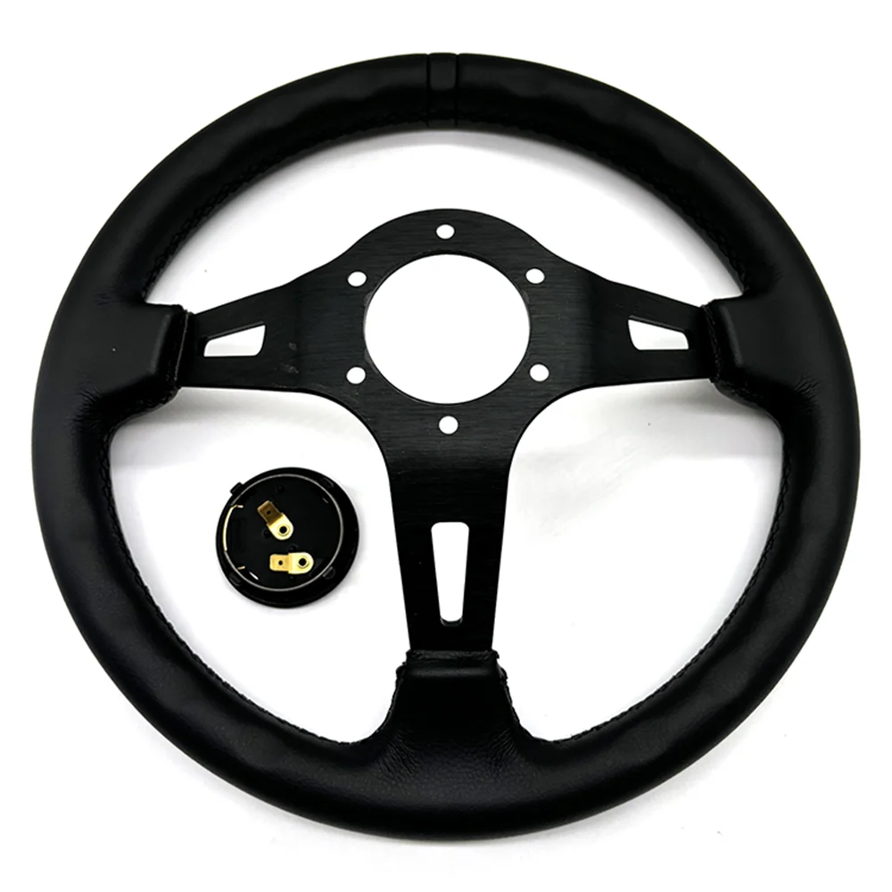 JDM Racing MOMO 14Inch MOMO Ultra Steering Wheel JDM Rally Drift Leather MOMO Steering Wheel Volantes For VW BMW Toyota Honda