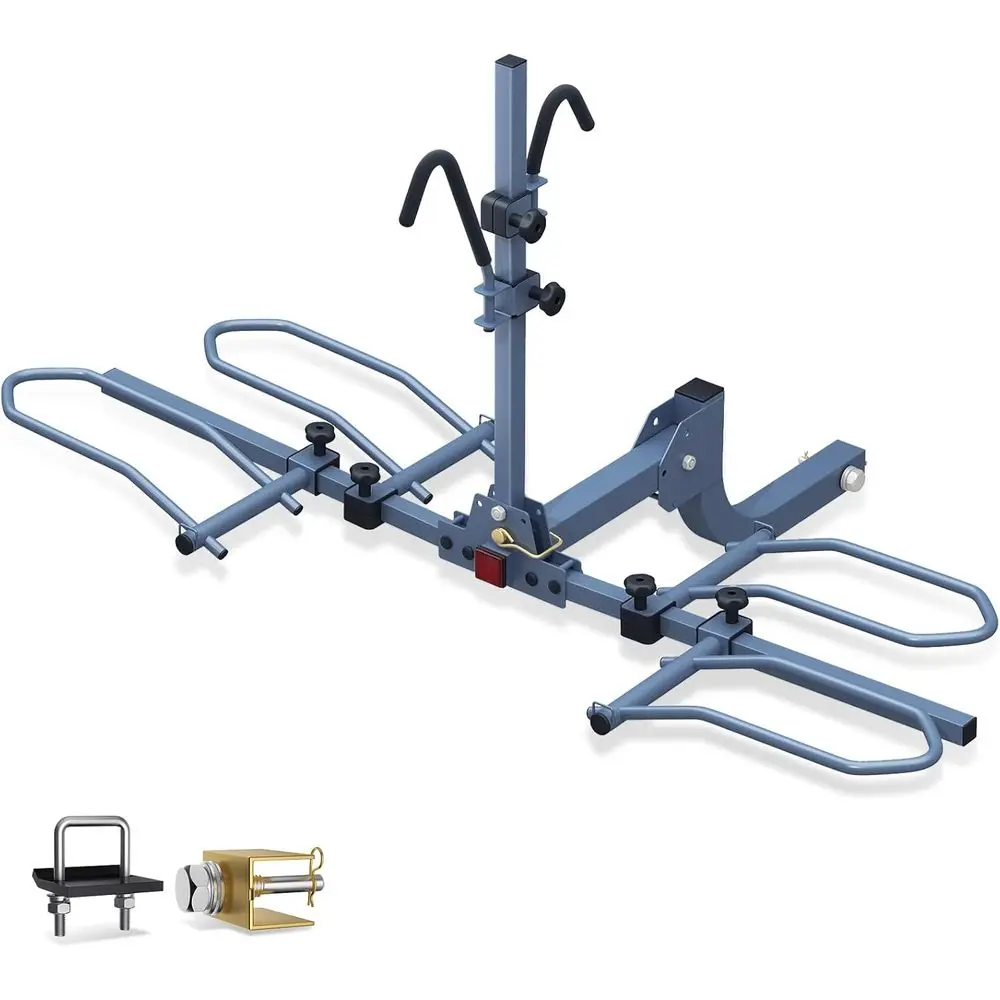

2-Bike Hitch Rack with 180 lbs Capacity, Folding Design, Suitable for Tires and E-Bikes